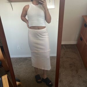 Vintage ruffle midi skirt